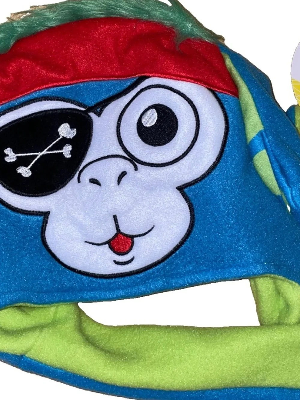 FLIPEEZ Kid's Wacky Monkey Pirate Furry Flip Up Fun Squeeze Me Beanie NWT